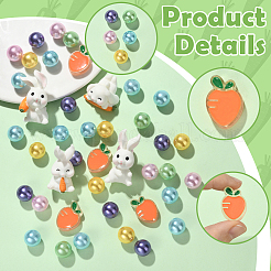 8 шт. 4 стиля украшения для демонстрации кроликов из смолы&nbsp;DJEW-SP0001-11