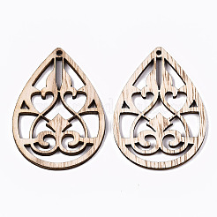 Grands pendentifs en bois creux non finis&nbsp;WOOD-N006-108