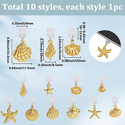 10 шт. 10 стиля морские животные пластиковые мобильные пылезащитные заглушки&nbsp;HJEW-SC00171