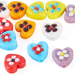 12pcs 6 Farben handgemachte Bunte Malerei-Perlen&nbsp;LAMP-TA0002-56