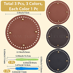 3 шт. 3 цвета плоская круглая искусственная кожа вязание крючком сумки подкладка для формирования низа ногтей&nbsp;DIY-CL0002-14