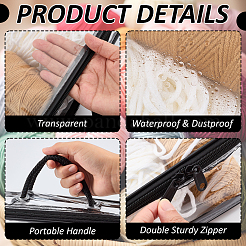 Прозрачные упаковочные ПВХ-пакеты с ручкой&nbsp;ABAG-WH0048-52