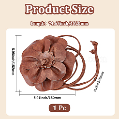 Taillengürtel aus PU-Leder mit Blumenknoten&nbsp;AJEW-GF0014-11A