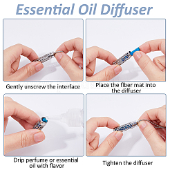 2 стиль 304 нержавеющая сталь коробка цепь полые колонны флакон духов подвеска ожерелья&nbsp;NJEW-FH0001-19