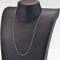 Collier à chaîne à billes en acier inoxydable résistant au ternissement&nbsp;NJEW-JN01427-03