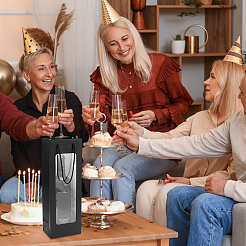 Бумажные подарочные пакеты для вина с видимым окном&nbsp;LS-ABAG-WH0039-50A