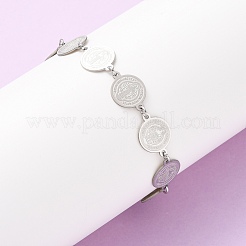 Браслеты-цепочки Religion из нержавеющей стали 304 для женщин&nbsp;BJEW-F524-01P