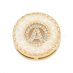 Micro latón allanan charms de la diapositiva de circonio cúbico&nbsp;KK-I723-51G-02