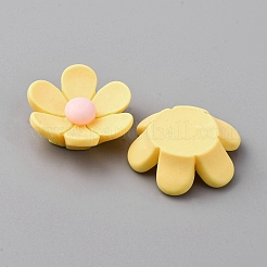 Cabochon a fiore in resina opaca&nbsp;LS-CRES-WH0010-053A-03