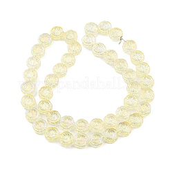 Fili di perline trasparenti in vetro elettrolitico placcato completamente arcobaleno&nbsp;EGLA-G037-10A-FR01