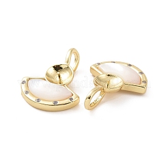 Placcatura a cremagliera in ottone con micro pavé di zirconi cubici trasparenti pendenti&nbsp;KK-D086-04G