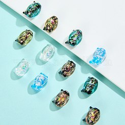20 pz 5 colori perline di lampwork in lamina fatte a mano&nbsp;FOIL-SZ0001-02