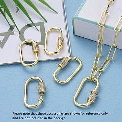 Латунь микропаве прозрачный кубический цирконий винт карабин брелоки&nbsp;ZIRC-E164-10G