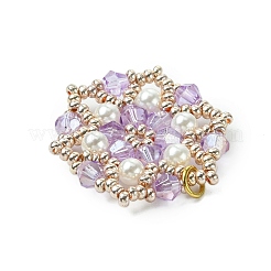 Pendenti di fiori con perline di vetro&nbsp;PALLOY-MZ00513-02