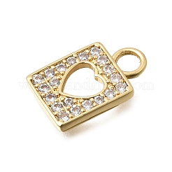 Breloques en laiton zircon cubique transparent&nbsp;KK-K426-07G