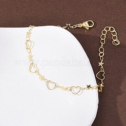 Браслеты из латунной цепочки для женщин&nbsp;BJEW-C140-11G