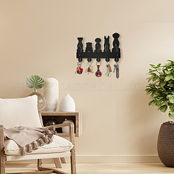 Настенные вешалки из дерева и железа&nbsp;HJEW-WH0055-037