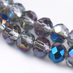Fili di perline in vetro placcato sfaccettato mezzo rondella&nbsp;X-EGLA-D020-3x2mm-22