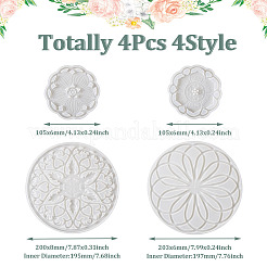 4 шт. 4 стильных силиконовых Молды для подставок под чашки с цветочным узором&nbsp;DIY-BG0001-63