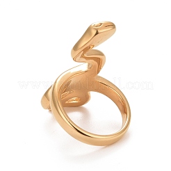 Anillo de puño abierto de serpiente de acero inoxidable 304 con revestimiento iónico (IP)&nbsp;RJEW-C025-36B-G