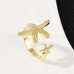 Bagues de manchette ouvertes en laiton pour femmes&nbsp;RJEW-R032-05G