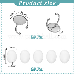 Kits de anillos de puño ovalados para hacer uno mismo&nbsp;DIY-UN0008-15P