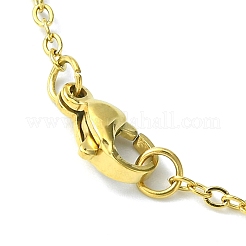 Ожерелье с подвеской из натурального малайзийского нефрита в виде клевера ко дню святого патрика с цепочками из нержавеющей стали 304 пробы&nbsp;X-NJEW-JN04417