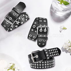 3 ceinture en similicuir PU à rivets&nbsp;AJEW-CL0005-94
