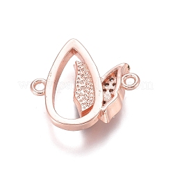 Connettori in ottone con micro pavimentazioni in zirconia cubica trasparente&nbsp;ZIRC-L085-64