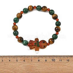 Braccialetti elasticizzati rotondi con perline di corniola naturale&nbsp;BJEW-TA00759