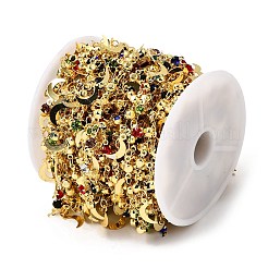 Латунный плоский круглый с цепочками лунных звеньев&nbsp;CHC-H114-06G-01