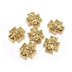 Крест сплава тибетского стиля с подвесками сплава Иисуса для ювелирных изделий пасхи&nbsp;LS-GLF10674Y