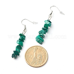 Orecchini pendenti con perline di malachite naturale&nbsp;X-EJEW-JE04649-11