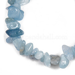 Bracelets extensibles à perles unisexes en aigue-marine naturelle&nbsp;BJEW-S143-33