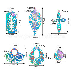 Pendentifs en filigrane d'acier inoxydable 201 avec placage sous vide PVD&nbsp;STAS-CJ0001-73