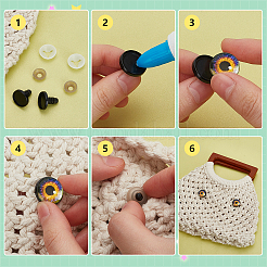 40 шт. пластиковая оправа для безопасного глаза&nbsp;AJEW-PH0012-20B