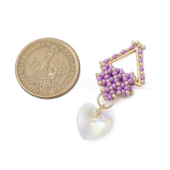 Breloques en forme de triangle et de cœur en perles&nbsp;PALLOY-MZ00437-03