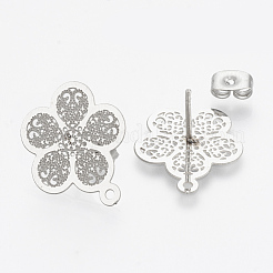 Boucles d'oreilles à tige en acier inoxydable 304 anti-ternissement&nbsp;STAS-S079-38B
