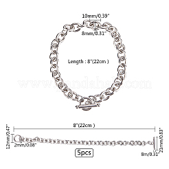 Браслеты-цепочки из нержавеющей стали 304&nbsp;BJEW-UN0001-06P