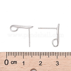 Фурнитура для сережек-гвоздиков из стерлингового серебра с родиевым покрытием&nbsp;STER-K168-118P