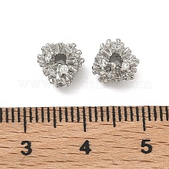 Perle di zirconi cubici trasparenti in ottone&nbsp;KK-D228-23P