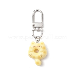 Подвесные украшения из смолы в форме пончика в форме кошки&nbsp;HJEW-JM03661