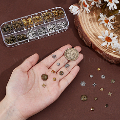 400 шт. 12 колпачка для бусин в тибетском стиле&nbsp;TIBEB-PH0005-41