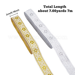 2 rouleaux de rubans de polyester brodés de style ethnique 2 couleurs&nbsp;OCOR-FH0001-15B