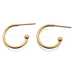 Orecchini a cerchio con pallina a forma di C in acciaio inossidabile 304&nbsp;STAS-K204-04G