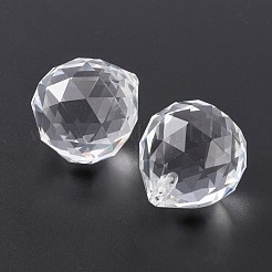 Colgantes de cristal redondas facetas&nbsp;GLAA-O008-F04