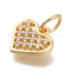 Pendentifs avec zircon cubiques à micro-pavés en laiton&nbsp;KK-Q001-10G
