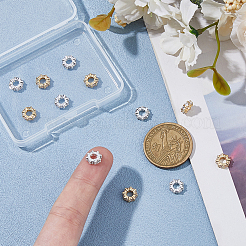 10 шт. 2-цветные латунные микропрозрачные прозрачные кубические циркониевые бусины-разделители&nbsp;KK-HS0001-53