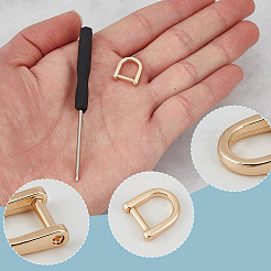 16 шт. 4-цветные D-образные застежки из цинкового сплава с винтовой скобой&nbsp;PURS-DR0001-01