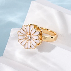 Вращающиеся кольца для пальцев с микропаве из кубического циркония из латуни&nbsp;RJEW-S636-04G